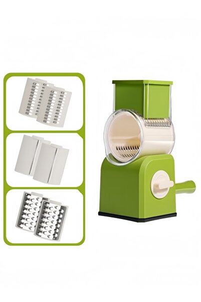 Tornado قطاعة خضراوات يدوية ومبشرة للمطبخ، قطاعة خضراوات أسطوانية منزلية - خضراء