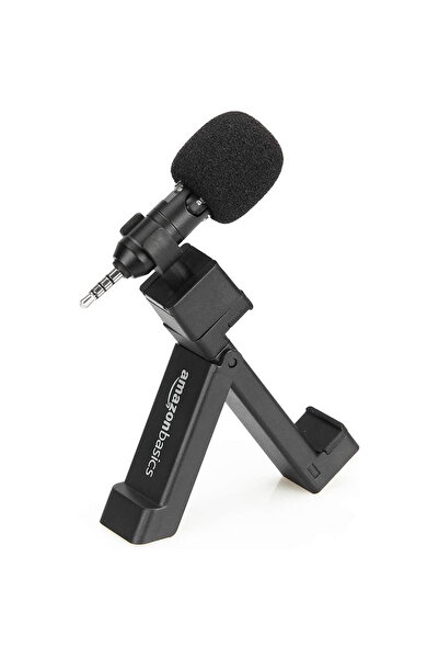 Amazon basics Microfon cu condensator pentru telefoane inteligente, smartphone, negru