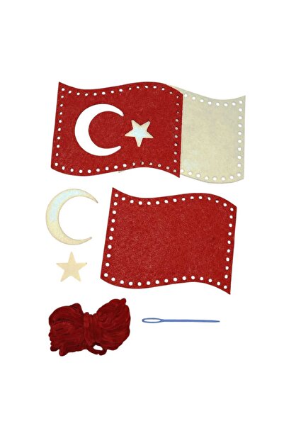 KESKİN NAKIŞ Türk Bayrağı Keçe Eğitiçi Dikiş Seti İkili