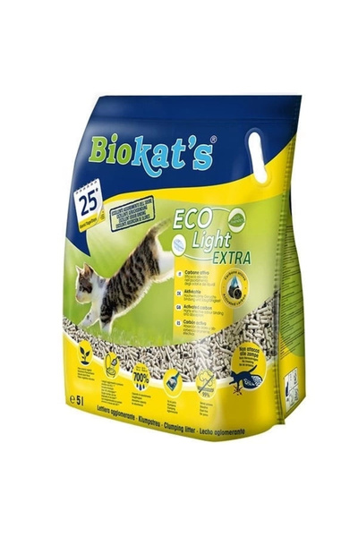 Biokats Eco Light Extra Pelet Aktif Karbonlu Kedi Kumu 5 Lt