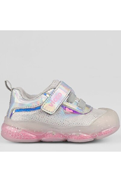 Vicco Pety Lighted Orthopedic Children's Sports Shoes Silver