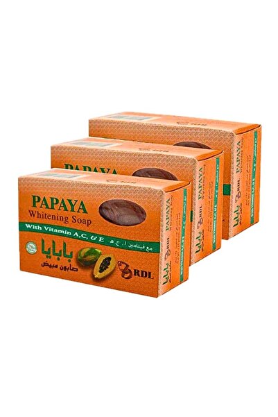 RDL عبوة من 3 صابون تبييض البابايا مع فيتامينات أ، ج، و هـ برتقالي 3 × 135 جرام