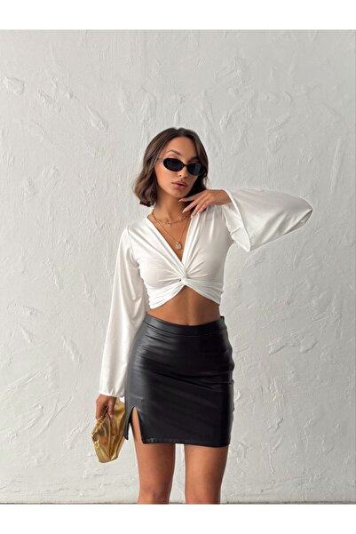 sstyle moda Front Gathered Blouse