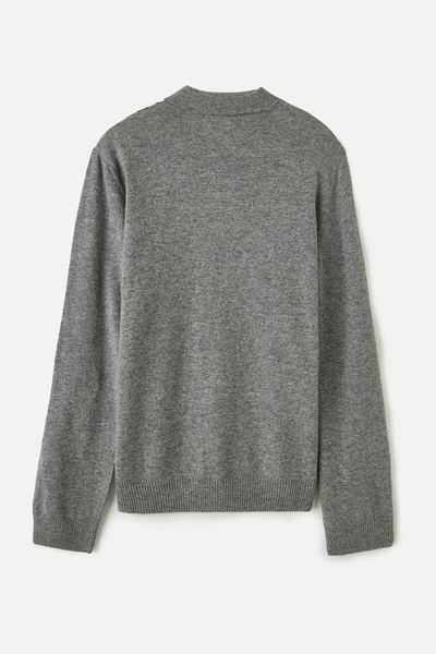 Mudo RENK BLOKLU FERMUARLI POLO YAKA YÜNLÜ KAZAK