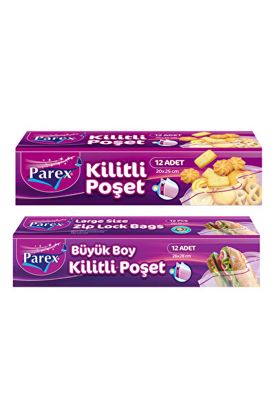 Parex Kilitli Buzdolabı Poşet Büyük ve Küçük Boy 2'li Paket