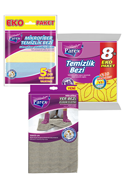 Parex Paket od 5 mikrofibernih krpa za čišćenje poda i paket od 8 krpa za čiš...