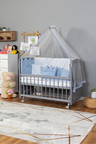 BamgidooMobilya Doğal Ahşap Beşik Anne Yanı Sallanır 70X130 - NAKIŞLI Uyku Se...