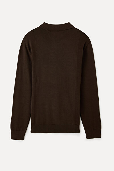 Mudo Zippered Polo Neck Knitwear Sweater