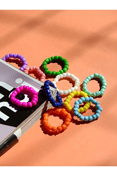 MoonAlina 10 ADET renkli boncuk yüzükler