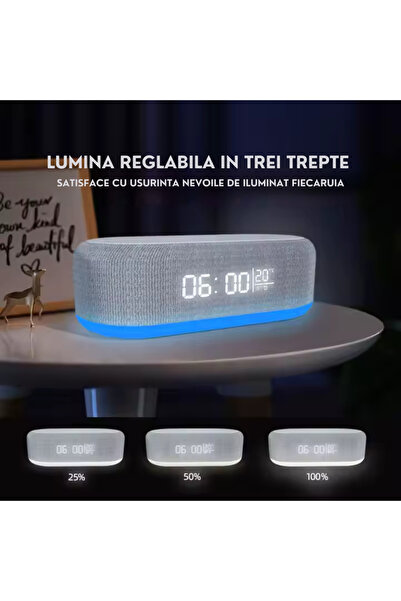 Binovation Binovation® 6-in-1 Digital Clock with Bluetooth Speaker, Alarm, Temperature, Wireless Charging