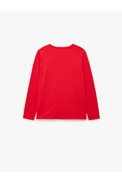 Koton Cotton Long Sleeve Crew Neck Ataturk Printed T-Shirt