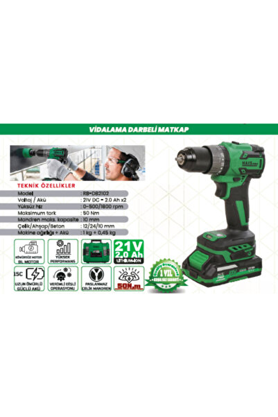 hais pro HAİSPRO RB-DB2101 50NM VİDALAMA DARBELİ MATKAP