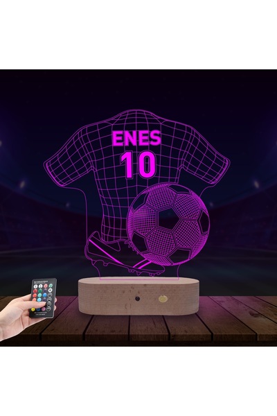 Cadouri Trend Lampă Personalizată 3D cu tematică de Football cu Crampoane și Minge de Football cu Uniformă