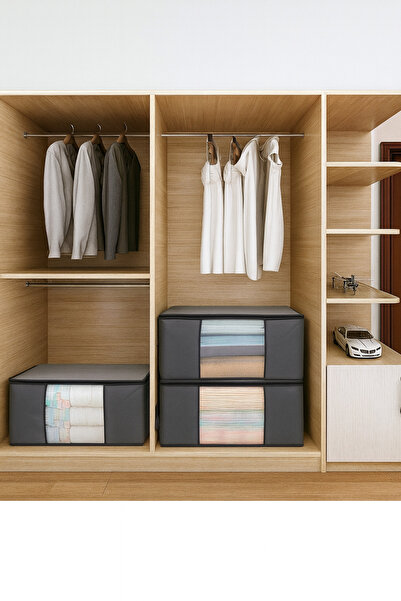 Pazar Kapısı 6 Adet Pencereli Yastık Saklama Hurcu - Mega Boy Yorgan Hurç Organizer Düzenleyici - 75 X 40 X 40 Cm