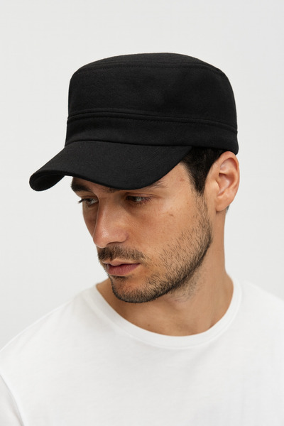 ZERAMİNE قبعة كاشي كاسترو للرجال باللون الأسود – موديل رياضي شتوي