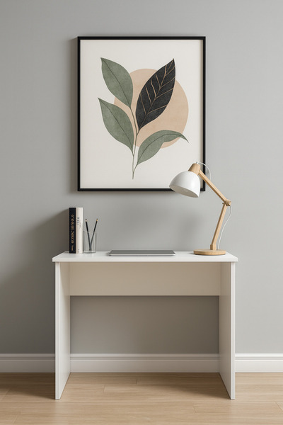 DEMEZLER MOBİLYA Modern Bilgisayar ve Ders Çalışma Masası MDF Beyaz Çalışma M...