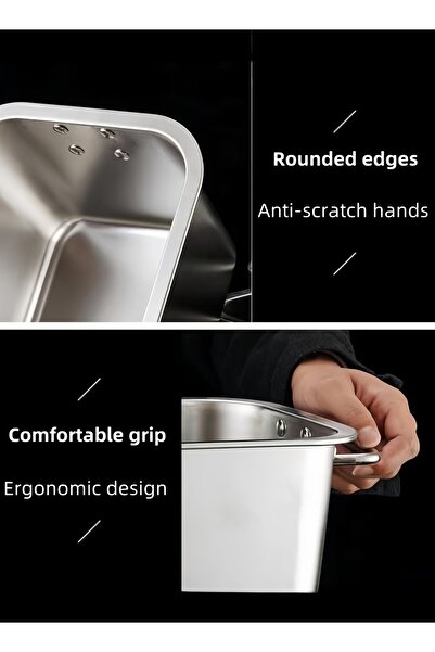 NIHAO Stainless Steel Square Container Storage Set with Handle, Deepened，Thickened with Lid 40*30*15 Cm