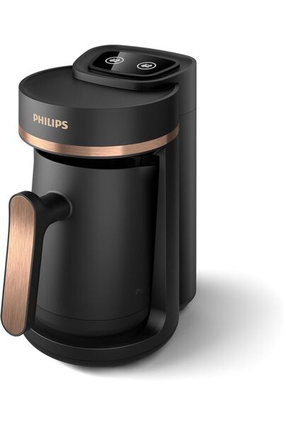 Philips Series 5000 Turkish Coffee Maker HDA150/62 - 735W, 4-cup, Slow Brew, Auto-Off (Black/Bronze)