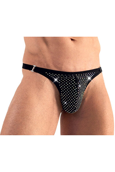Other Svenjoyment - Black Men's Thong With Shiny Stones S