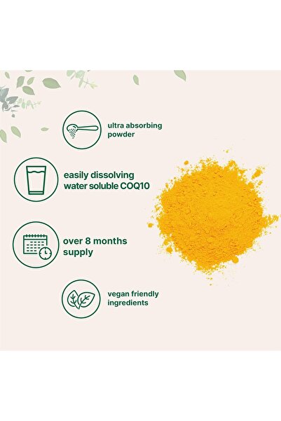 Micro ingredients Water Soluble COQ10 Supplement (COQ10 Powder 200mg Per Serving), 50 Grams, Strongl