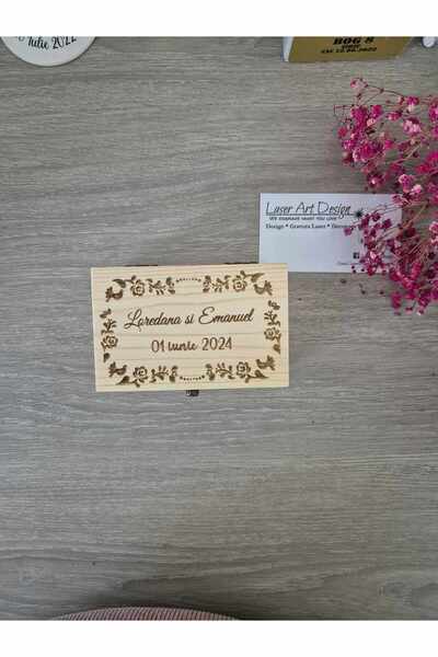 HOMEMADES Personalized wedding ring box with name and date - Traditional model CV15