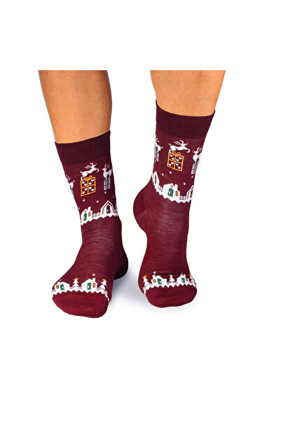 Pirin Hill Sosete calduroase din lana merino Presents Bordeaux