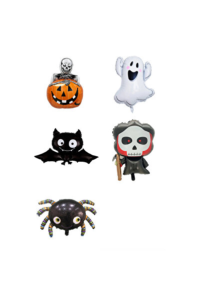 OEM Mixed set of 5 foil balloons for Halloween decoration, random patterns, LY-2439-mixed