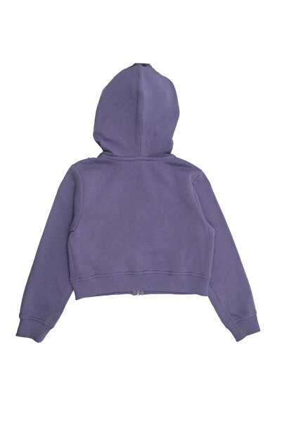 Ozmoz By Mukadder Özden Organic Hooded Zippered Purple Girls' Sports Jacket