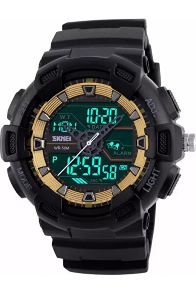 Skmei Ceas barbatesc Quartz casual sport S 1189 gold curea silicon