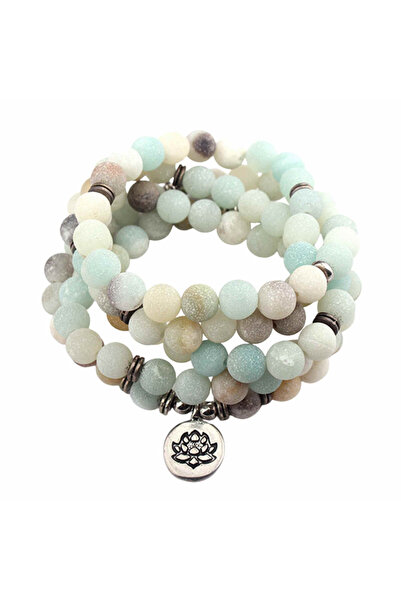 craftmystic Colier - Brățară Mala cu 108 Mărgele din Piatră Tianhe de 8 mm Claritate Mentală, Protecție
