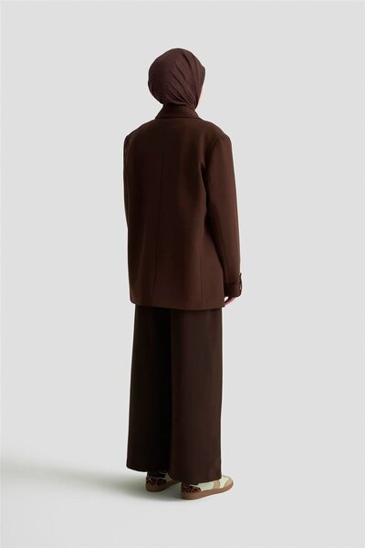 Armine Geniş Paça Pantolon Etek 25KD1304 KAHVERENGİ