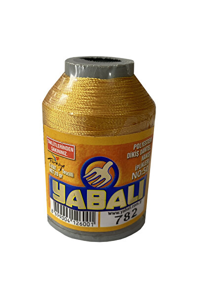 Yabalı Polyester Dikiş Dantel Nakış İpi 782 Koyu Sarı 20 Gram 6 Kat No: 50