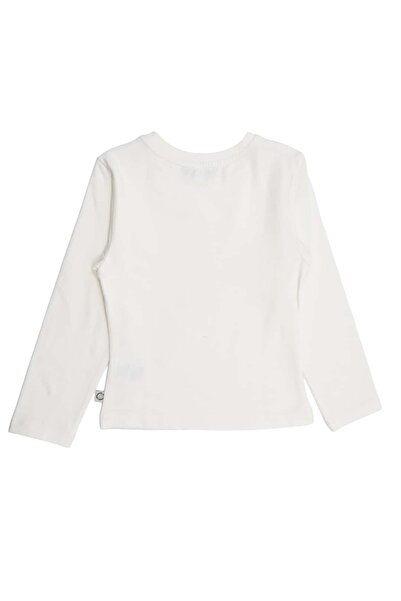 Ozmoz By Mukadder Özden Organic Cream Spring Girl's Long Sleeve T-Shirt