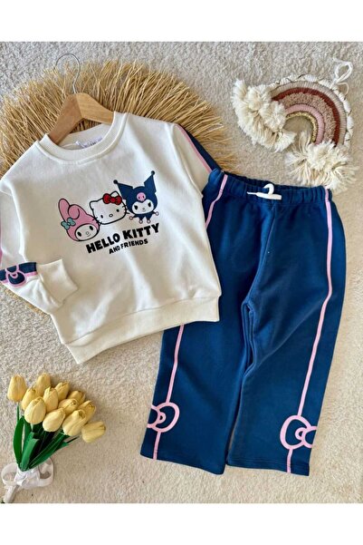 shop Hello Kity Baskılı Pamuklu Kız Çocuk Eşofman Takımı