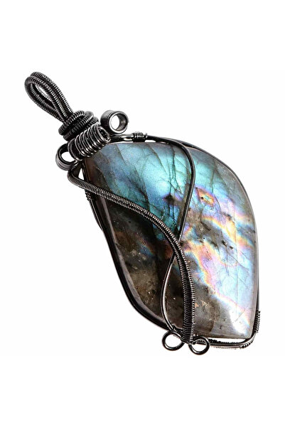 craftmystic Natural Labradorite Pendant Necklace for Men and Women - Irregula...