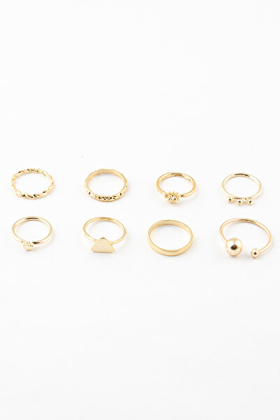 Sortie Aksesuar مجموعة خواتم مكونة من 8 قطع مع أشكال الشمس والسنبلة 005