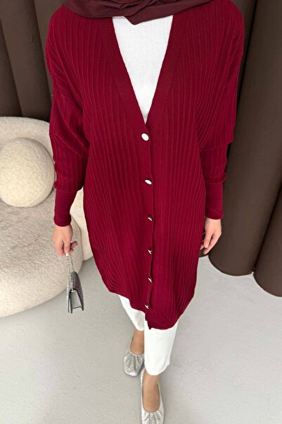 Melike Tatar Soğuk İplik Uzun Hırka 70-2432