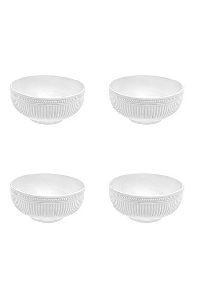 Vervo.ro pentru minți curioase Set of 4 bowls, 4 pieces, 700 ml, Porcelain, White