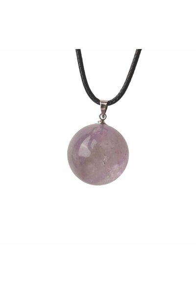 craftmystic Colier cu pietre semiprețioase rotunde din ametist - pandantiv cu...