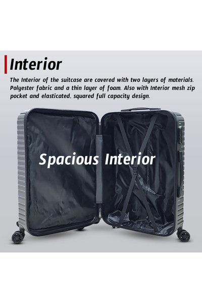 ZAAPPY Lightweight 2PCS SET (20/24 Inch) ABS Luggage Hard Shell Trolly with smooth spinner wheels