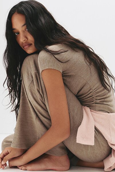 Pull & Bear Soft touch T-shirt with side gather