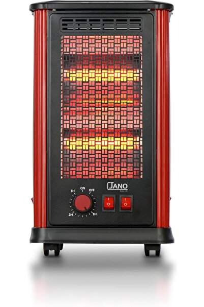 JANO 2000W 5-Way Electric Heater, 10 Quartz Heating Elements, Red And Black JN07002, 2 Years Warrant