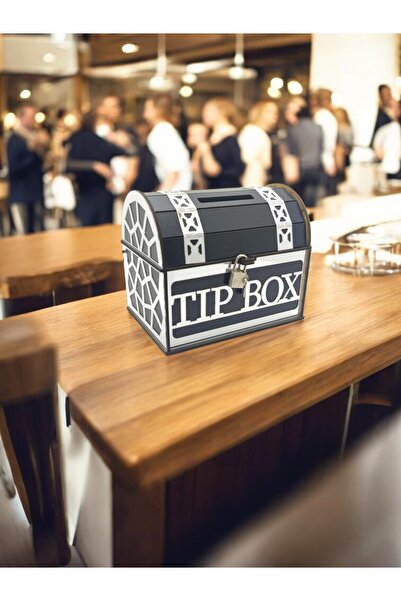 reha toys Rehatoys Gümüş - Silver Tip Box Bahşiş Kutusu Ve Kumbara, Sandık Tipi Tipbox