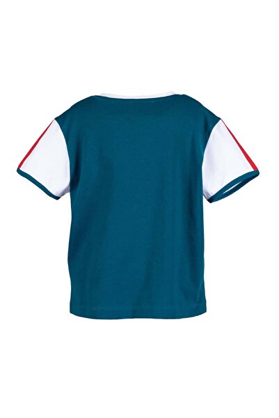 Ozmoz By Mukadder Özden Organic White Sleeved Green Basic Boys Tshirt