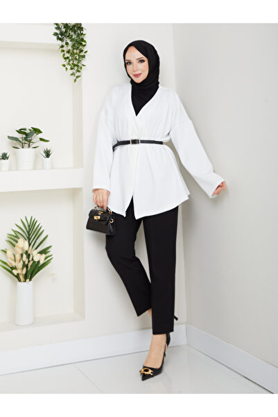 Wual giyim Puf Scuba Belted Jacket