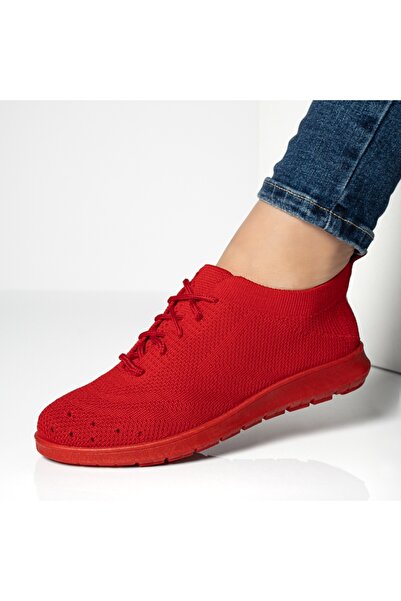 BMoD Women's red lace-up sport shoes with perforations MOD13054