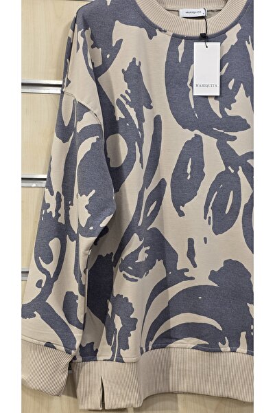 trendbysena Γυναικείο φούτερ με σχέδιο 2 νήματα με λαιμόκοψη