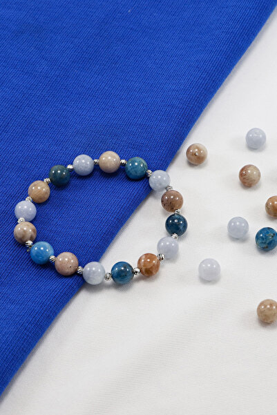 biuti أحجار سوار مطاطية من الأحجار الطبيعية؛ أكوامارين، حجر الشمس، أباتيت