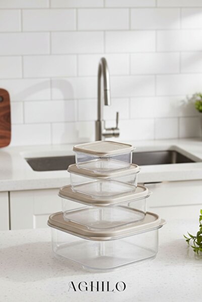 Aghilo 4-Piece Storage Container Set – Vacuum Food / Food Storage Boxes with Lids