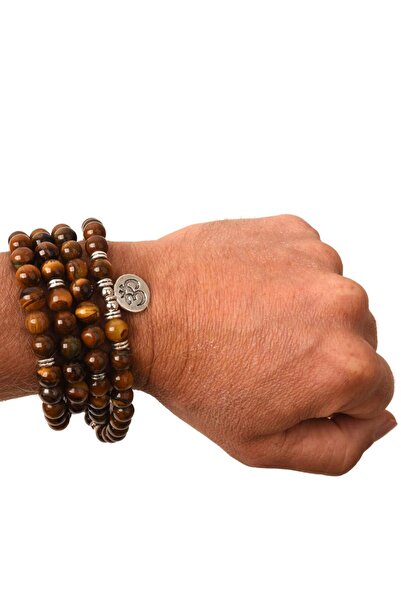 craftmystic Brățară și colier Mala reglabile și elastice cu 108 mărgele din p...